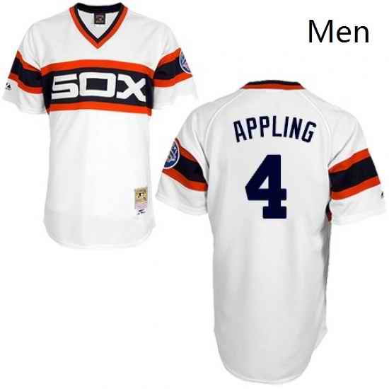 Mens Mitchell and Ness 1983 Chicago White Sox 4 Luke Appling Authentic White Throwback MLB Jersey